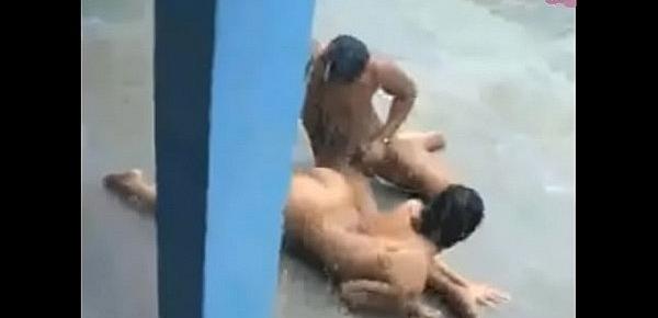  Village Jock And Babe Outdoor Fuck In The Rain In Public Hot